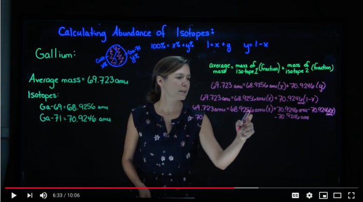 screenshot of a lightboard video by Dr. Luci Benedict. Dr. Benedict is standing in the middle of the frame with a black background writing equations all around her.