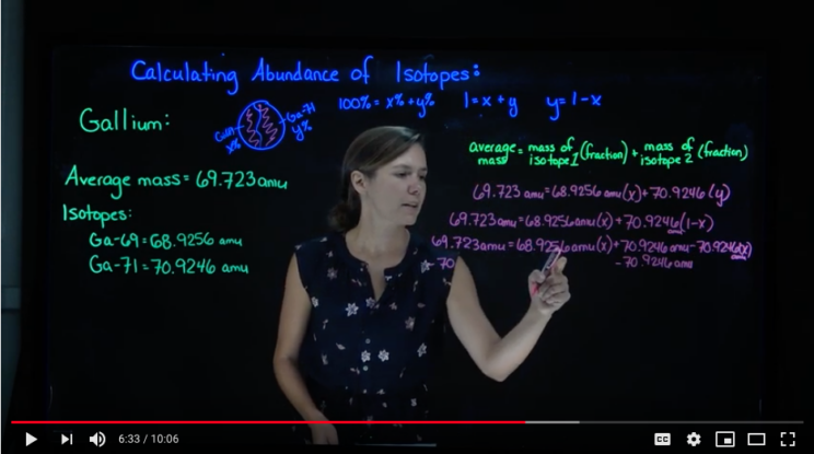 Screenshot of Dr .Luci Benedict writing equations on a Lightboard in a video